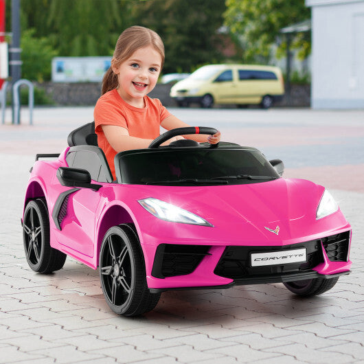 12V Electric Kids Ride On Car Licensed Chevrolet Corvette C8 with Remote Control Ages 3+ Years Old-Pink - Color: Pink - Premium Toys & Hobbies > Ride On Toys > Powered Ride On Toys from Rapidvehicles - Just $238.37! Shop now at Rapidvehicles