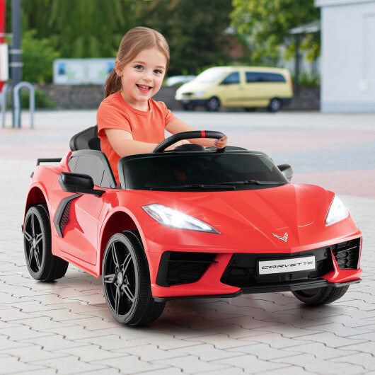 12V Electric Kids Ride On Car Licensed Chevrolet Corvette C8 with Remote Control Ages 3+ Years Old-Red - Color: Red - Premium Toys & Hobbies > Ride On Toys > Powered Ride On Toys from Rapidvehicles - Just $238.37! Shop now at Rapidvehicles