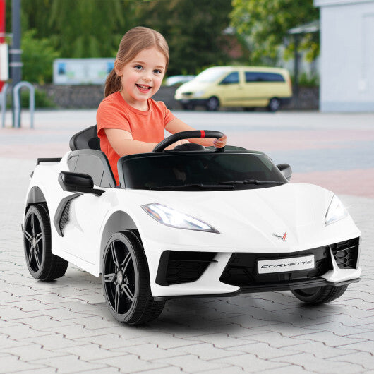 12V Electric Kids Ride On Car Licensed Chevrolet Corvette C8 with Remote Control Ages 3+ Years Old-White - Color: White - Premium Toys & Hobbies > Ride On Toys > Powered Ride On Toys from Rapidvehicles - Just $238.37! Shop now at Rapidvehicles