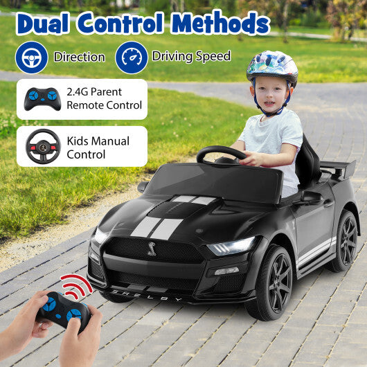 12V Licensed Ford Mustang Shelby GT500 Kids Ride on Car with Remote Control for Kids Aged 3-8-Black - Color: Black - Premium Toys & Hobbies > Ride On Toys > Powered Ride On Toys from Rapidvehicles - Just $251.06! Shop now at Rapidvehicles