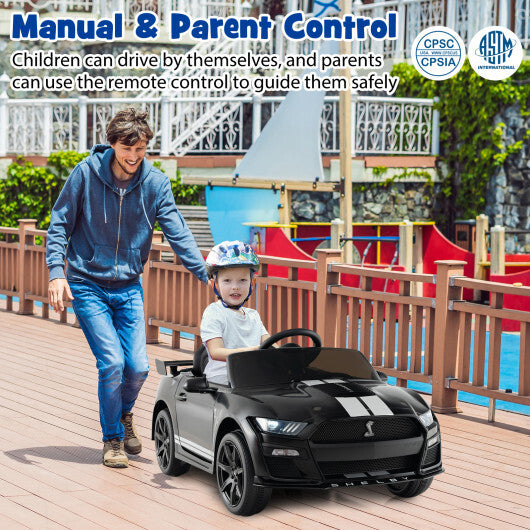 12V Licensed Ford Mustang Shelby GT500 Kids Ride on Car with Remote Control for Kids Aged 3-8-Black - Color: Black - Premium Toys & Hobbies > Ride On Toys > Powered Ride On Toys from Rapidvehicles - Just $251.06! Shop now at Rapidvehicles