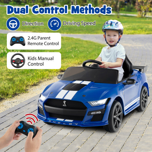 12V Licensed Ford Mustang Shelby GT500 Kids Ride on Car with Remote Control for Kids Aged 3-8-Blue - Color: Blue - Premium Toys & Hobbies > Ride On Toys > Powered Ride On Toys from Rapidvehicles - Just $251.06! Shop now at Rapidvehicles