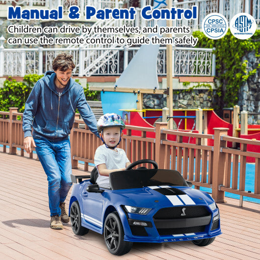 12V Licensed Ford Mustang Shelby GT500 Kids Ride on Car with Remote Control for Kids Aged 3-8-Blue - Color: Blue - Premium Toys & Hobbies > Ride On Toys > Powered Ride On Toys from Rapidvehicles - Just $251.06! Shop now at Rapidvehicles