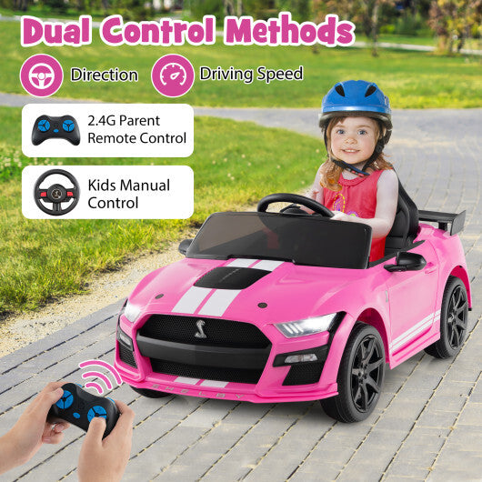 12V Licensed Ford Mustang Shelby GT500 Kids Ride on Car with Remote Control for Kids Aged 3-8-Pink - Color: Pink - Premium Toys & Hobbies > Ride On Toys > Powered Ride On Toys from Rapidvehicles - Just $251.06! Shop now at Rapidvehicles