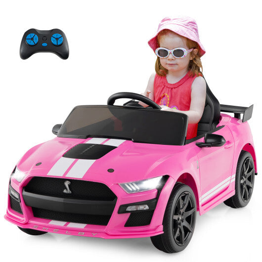 12V Licensed Ford Mustang Shelby GT500 Kids Ride on Car with Remote Control for Kids Aged 3-8-Pink - Color: Pink - Premium Toys & Hobbies > Ride On Toys > Powered Ride On Toys from Rapidvehicles - Just $251.06! Shop now at Rapidvehicles