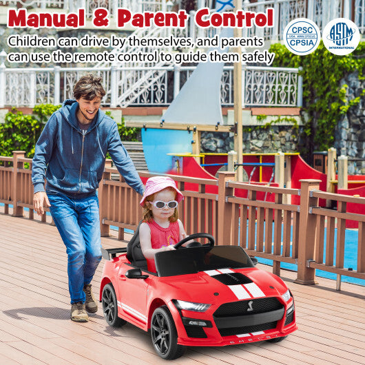 12V Licensed Ford Mustang Shelby GT500 Kids Ride on Car with Remote Control for Kids Aged 3-8-Red - Color: Red - Premium Toys & Hobbies > Ride On Toys > Powered Ride On Toys from Rapidvehicles - Just $251.06! Shop now at Rapidvehicles