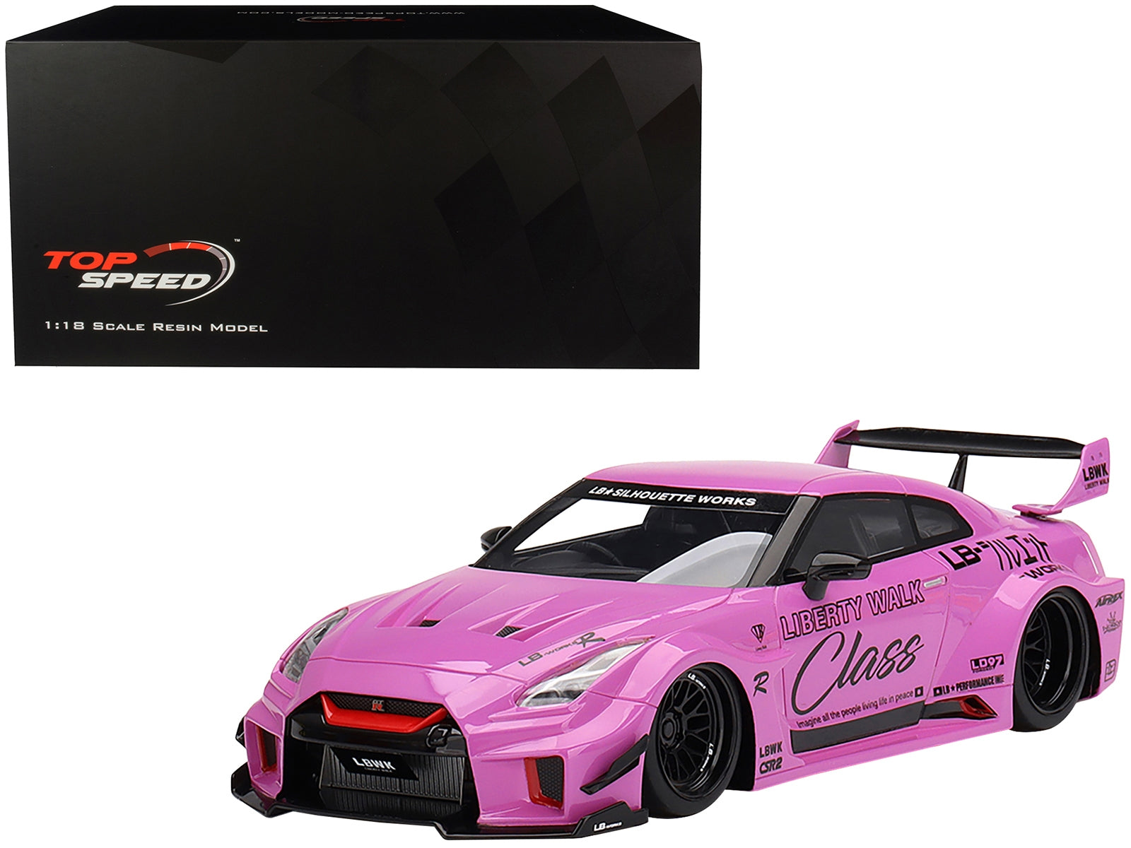 Nissan 35GT-RR Ver. 1 LB-Silhouette Works GT RHD (Right Hand Drive) "Class" Pink with Graphics 1/18 Model Car by Top Speed - Premium Nissan Models from Top Speed - Just $185.75! Shop now at Rapidvehicles