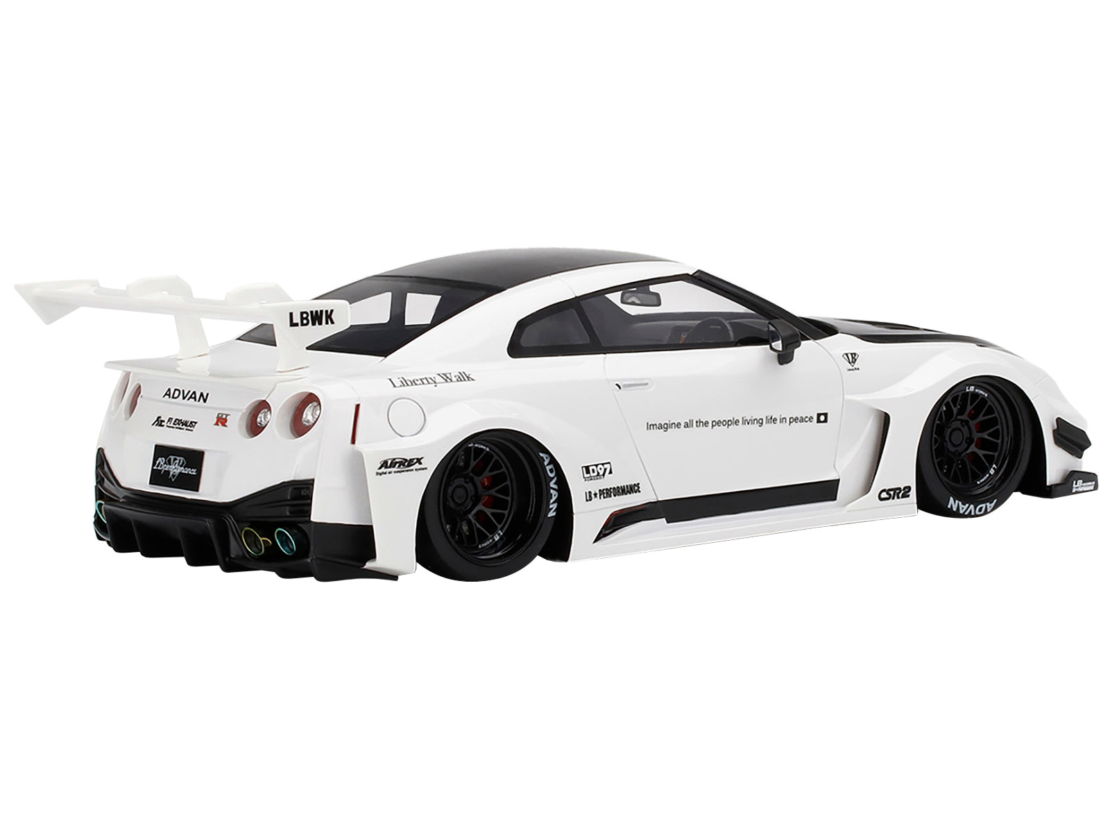 Nissan 35GT-RR Ver. 2 LB-Silhouette Works GT RHD (Right Hand Drive) White with Black Hood and Top 1/18 Model Car by Top Speed - Premium Nissan Models from Top Speed - Just $192.80! Shop now at Rapidvehicles