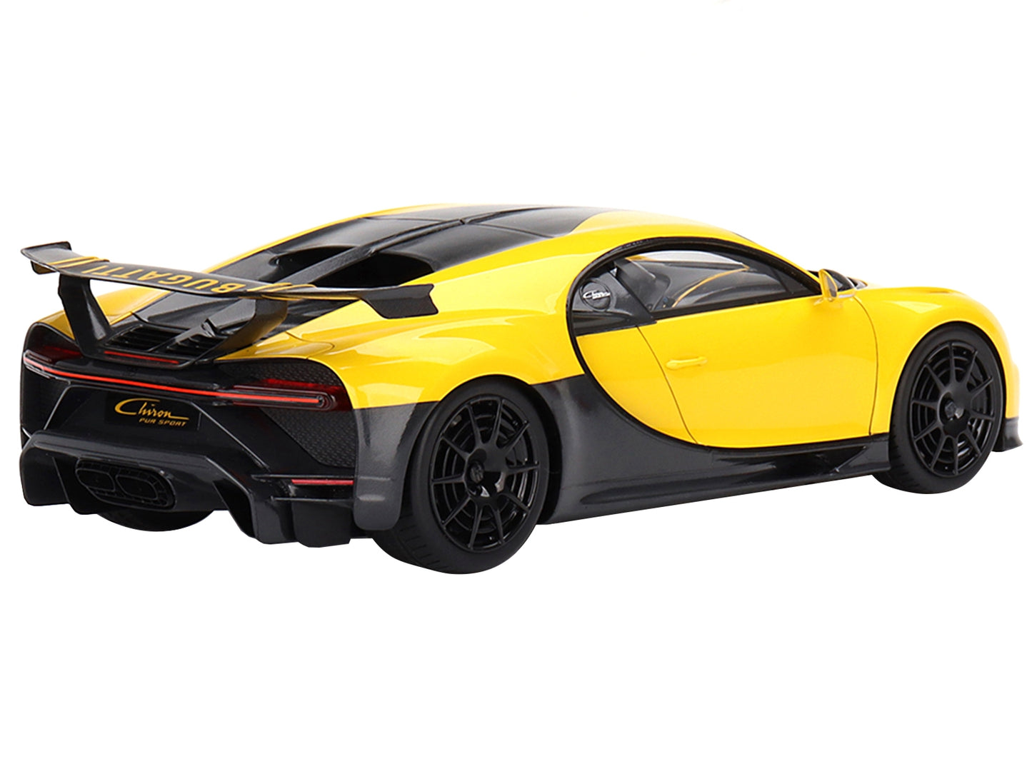 Bugatti Chiron Pur Sport Yellow and Black 1/18 Model Car by Top