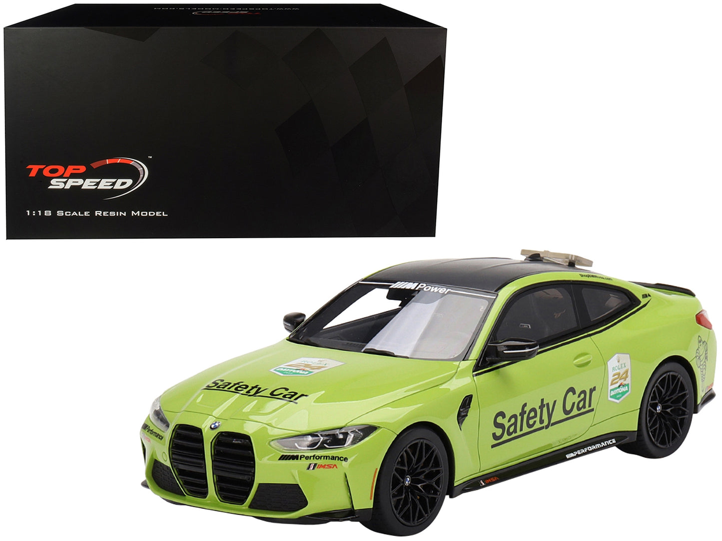 BMW M4 "Safety Car" Light Green with Carbon Top "24 Hours of