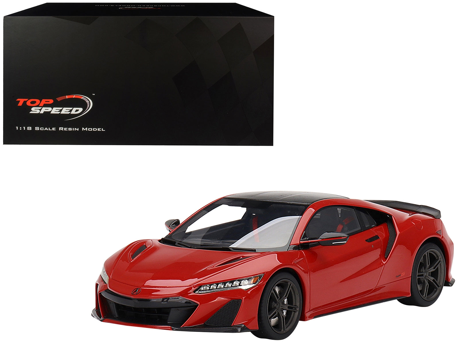 2022 Acura NSX Type S Curva Red with Carbon Top 1/18 Model Car by Top Speed - Premium Acura Models from Top Speed - Just $180.81! Shop now at Rapidvehicles