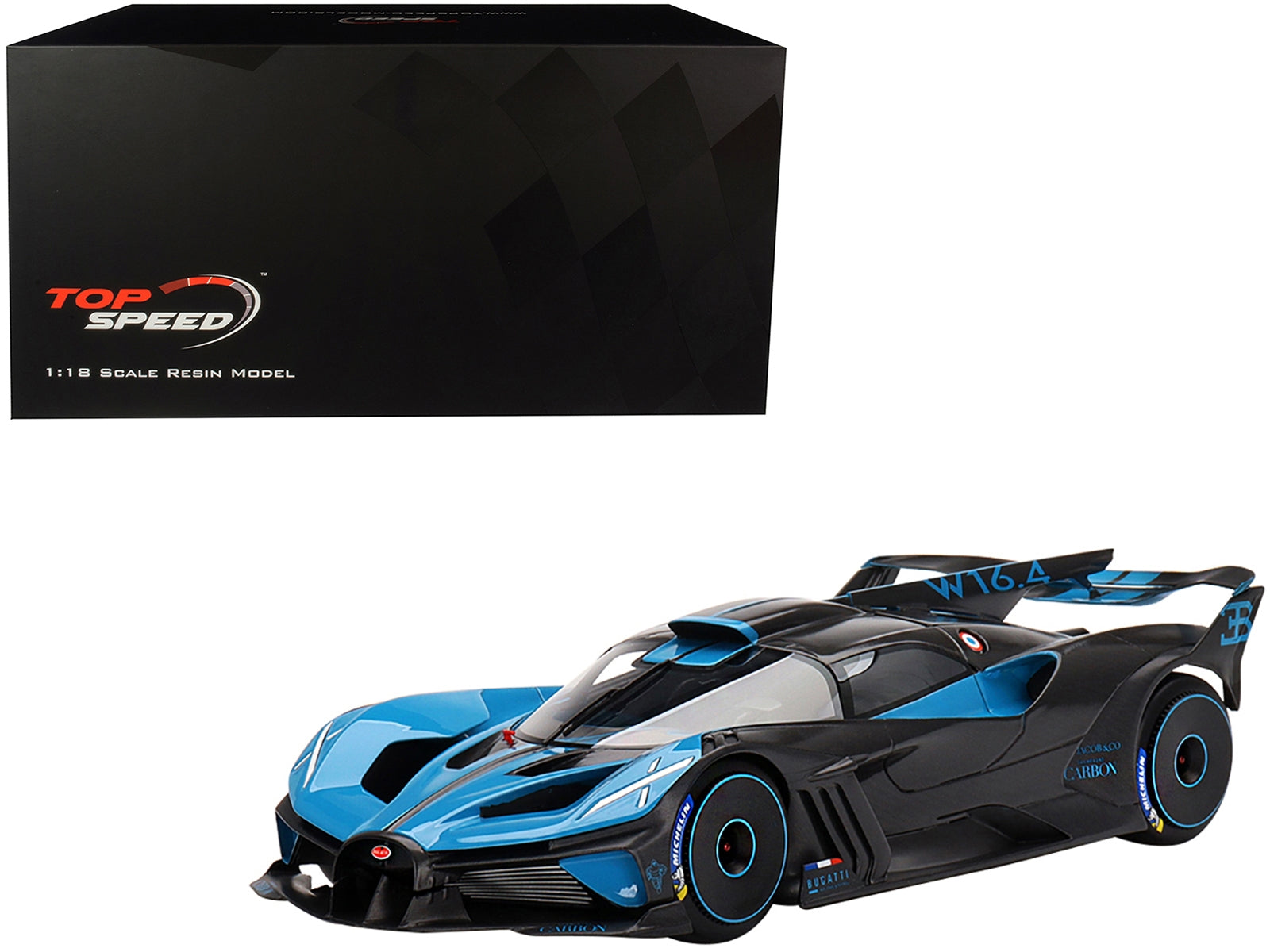 Bugatti Bolide Presentation Version Blue and Black 1/18 Model Car by Top Speed - Premium Bugatti Models from Top Speed - Just $204.49! Shop now at Rapidvehicles