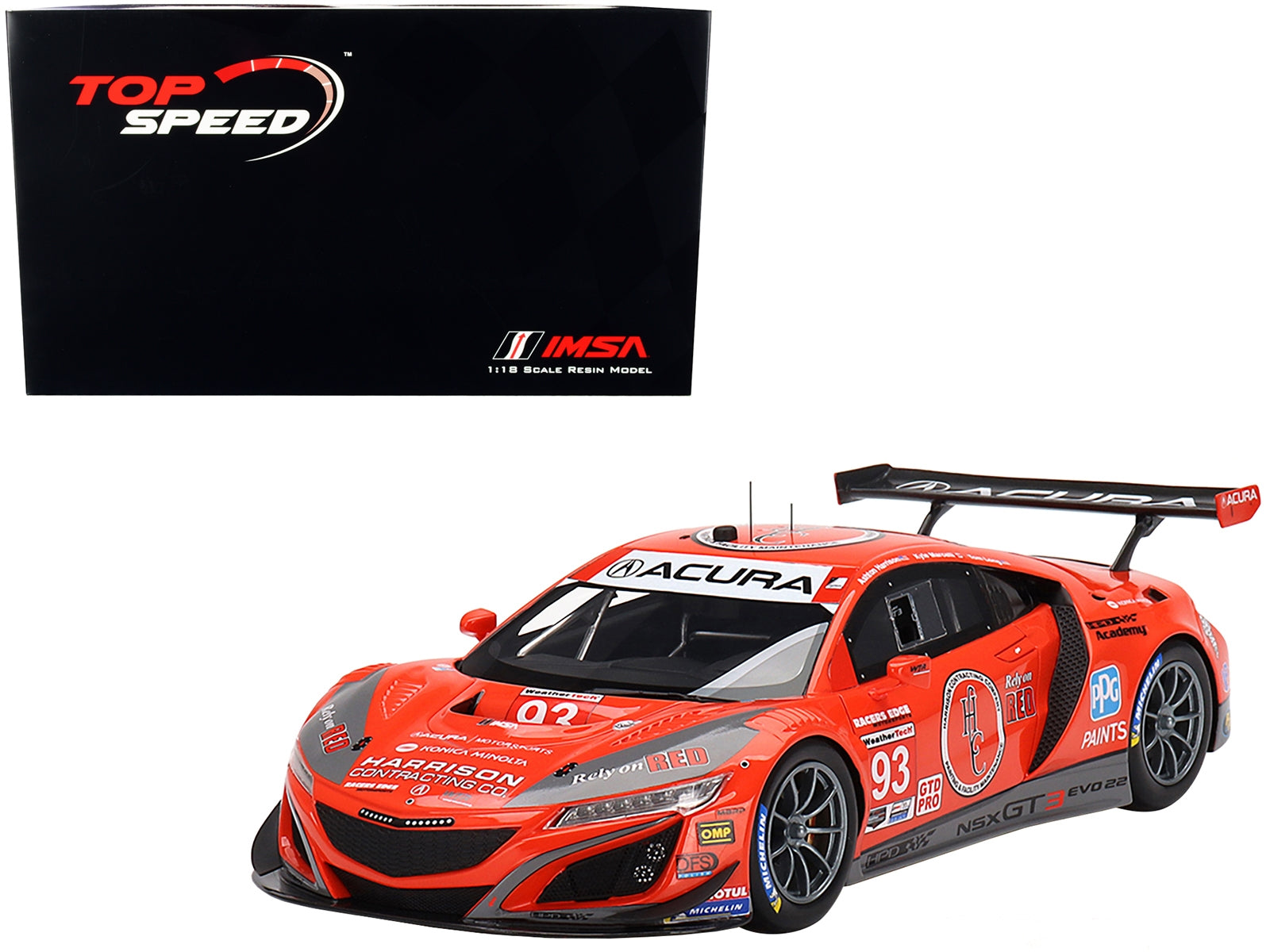 Acura NSX GT3 EVO22 #93 Ashton Harrison - Kyle Marcelli - Tom Long "WTR Racers Edge Motorsports" 12 Hours of Sebring (2022) 1/18 Model Car by Top Speed - Premium Acura Models from Top Speed - Just $222.76! Shop now at Rapidvehicles