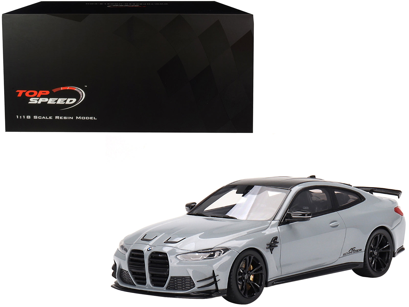 BMW AC Schnitzer M4 Competition (G82) Brooklyn Gray Metallic with Carbon Top 1/18 Model Car by Top Speed - Premium BMW Models from Top Speed - Just $171.99! Shop now at Rapidvehicles