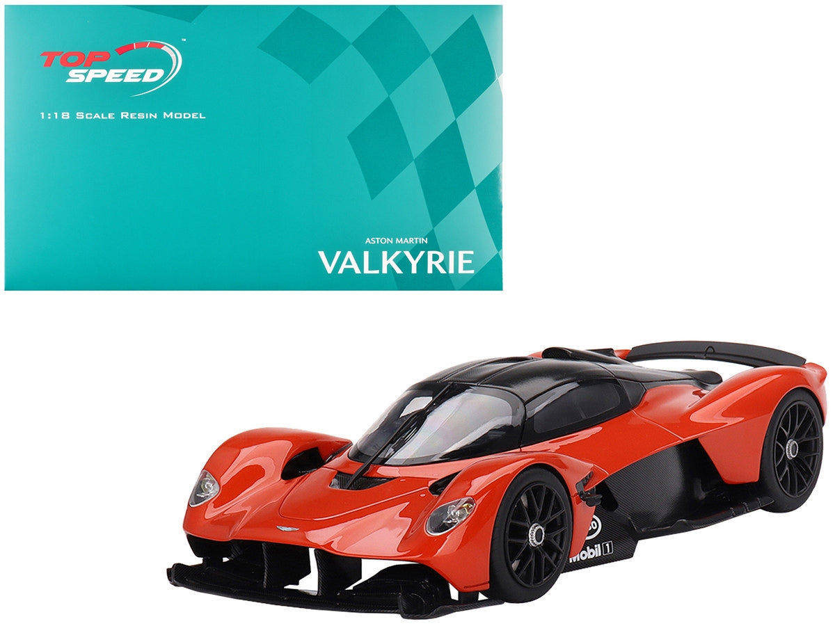 Aston Martin Valkyrie Maximum Orange with Black Top 1/18 Model Car by Top Speed - Premium Aston Martin Models from Top Speed - Just $222.76! Shop now at Rapidvehicles