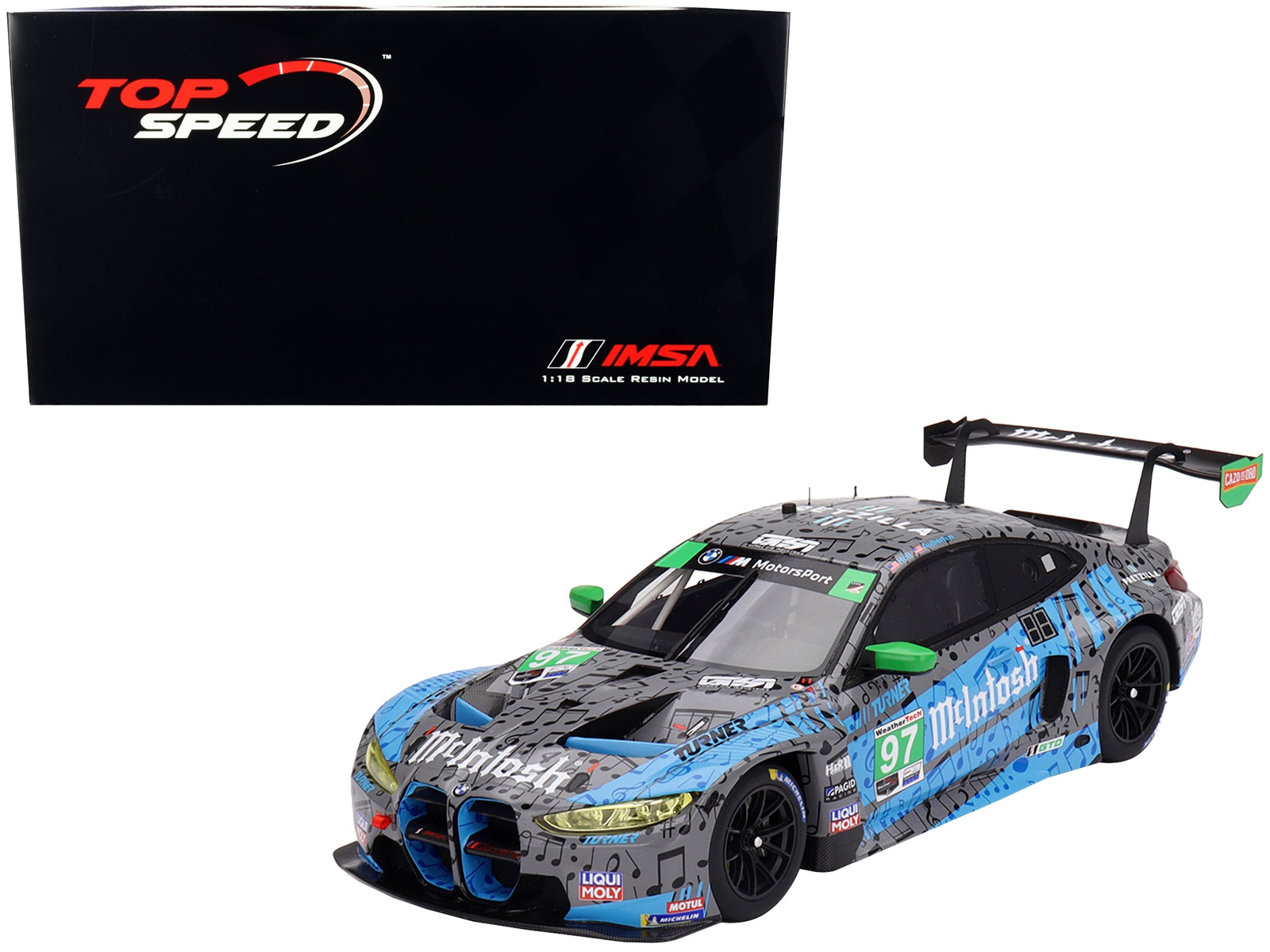 BMW M4 GT3 #97 Bill Auberlen - Chandler Hull "Turner Motorsport" 2nd Place IMSA GTD "Motul Course de Monterey - Laguna Seca" (2023) 1/18 Model Car by Top Speed - Premium BMW Models from Top Speed - Just $232.99! Shop now at Rapidvehicles