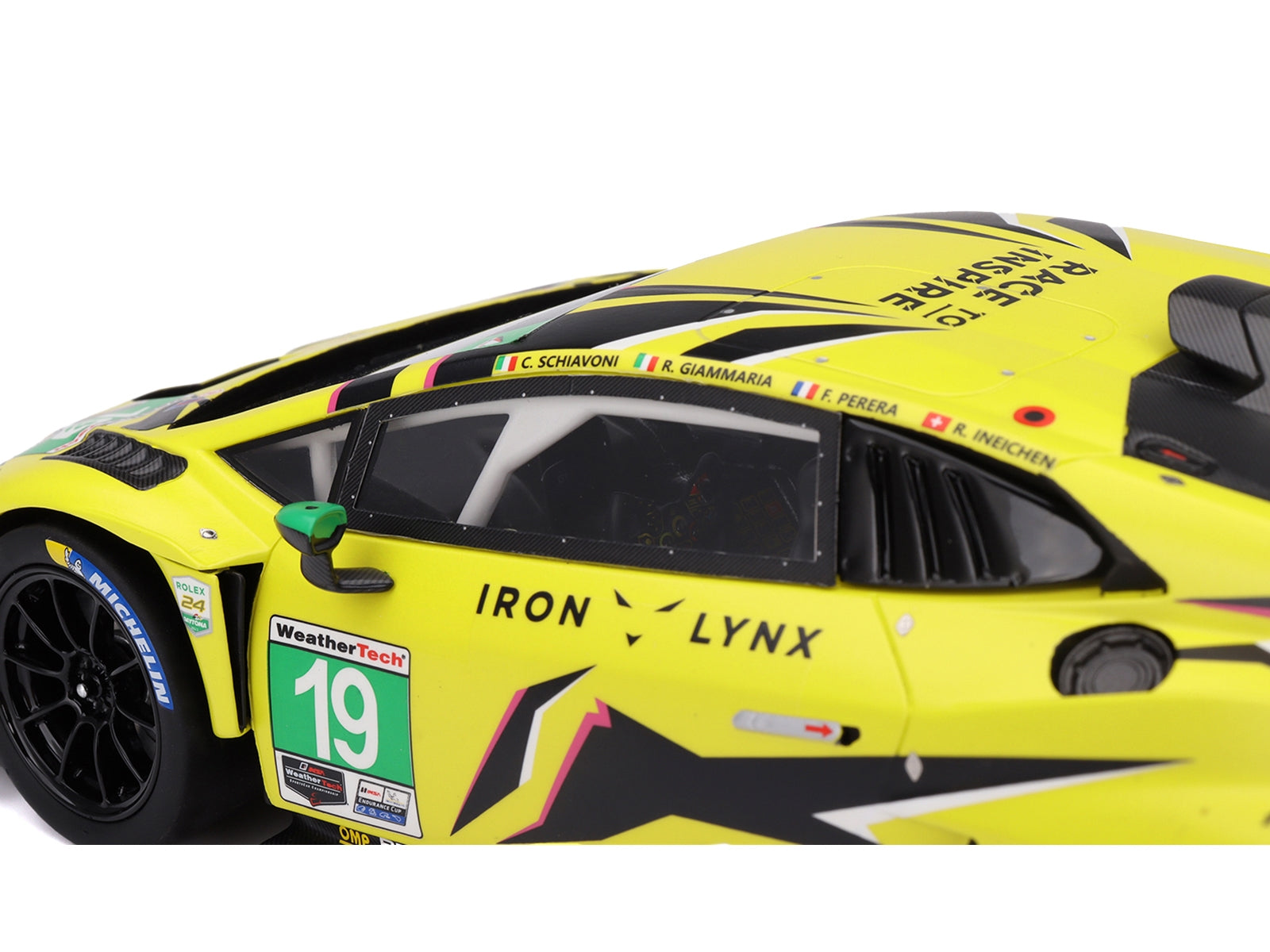 Lamborghini Huracan GT3 EVO2 #19 Raffaele Giammaria - Rolf Ineichen - Franck Perera - Claudio Schiavoni "Iron Lynx" IMSA GTD "24 Hours of Daytona" (2023) 1/18 Model Car by Top Speed - Premium Lamborghini Models from Top Speed - Just $246.73! Shop now at Rapidvehicles