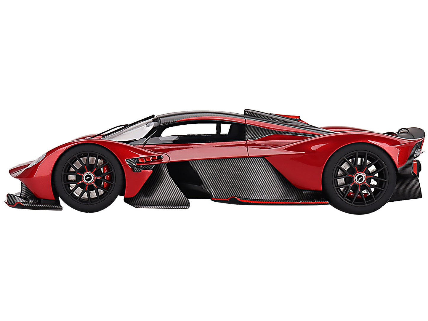 Aston Martin Valkyrie Hyper Red Metallic and Carbon 1/18 Model - Premium Aston Martin Models from Top Speed - Just $241.19! Shop now at Rapidvehicles