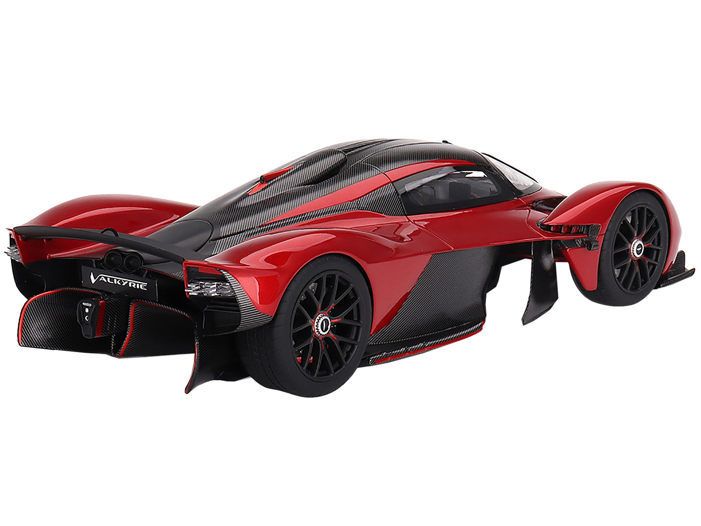 Aston Martin Valkyrie Hyper Red Metallic and Carbon 1/18 Model - Premium Aston Martin Models from Top Speed - Just $241.19! Shop now at Rapidvehicles