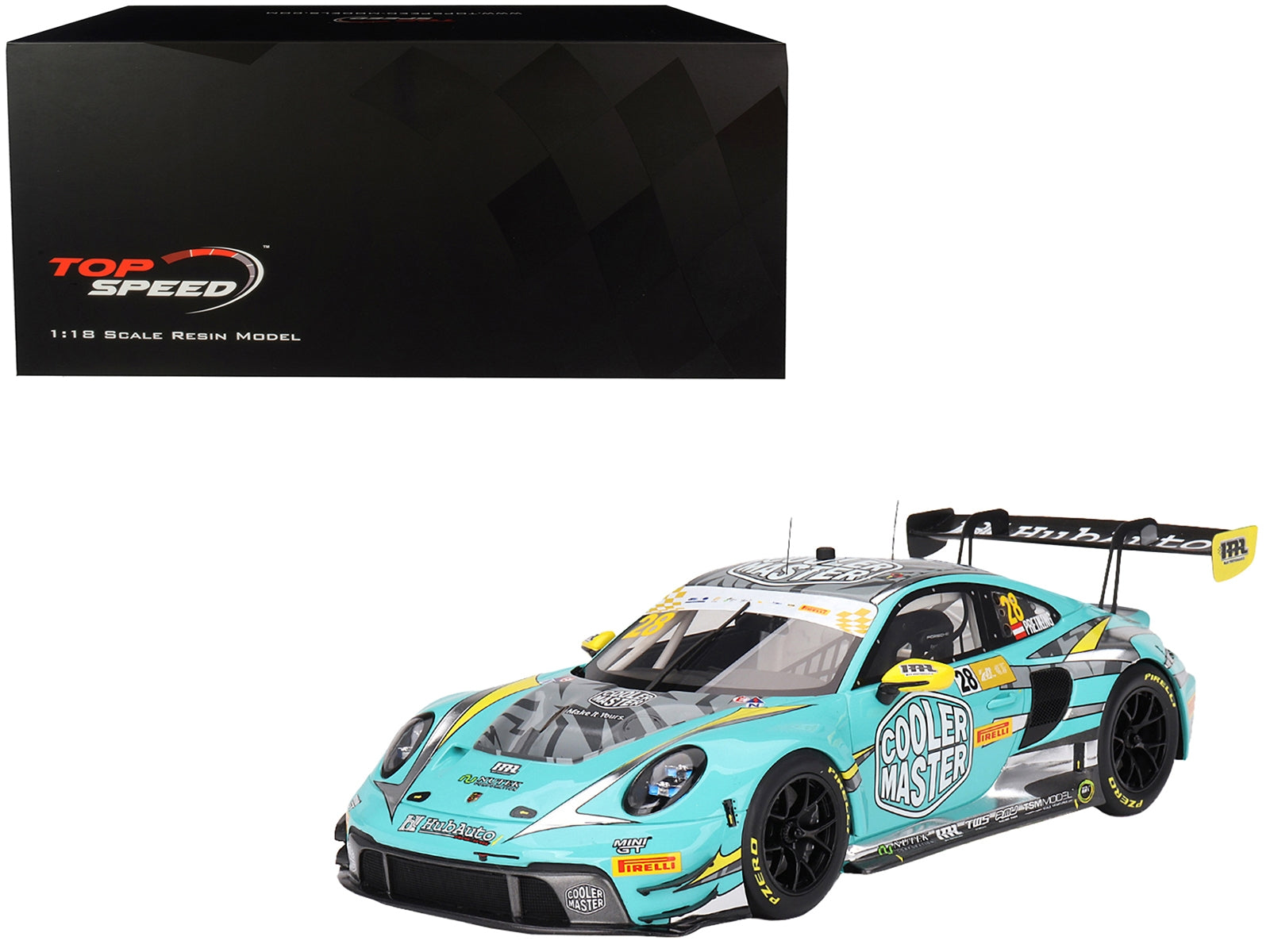 Porsche 911 GT3 R #28 Thomas Preining "HubAuto Racing" FIA GT - Premium Porsche Models from Top Speed - Just $279.89! Shop now at Rapidvehicles