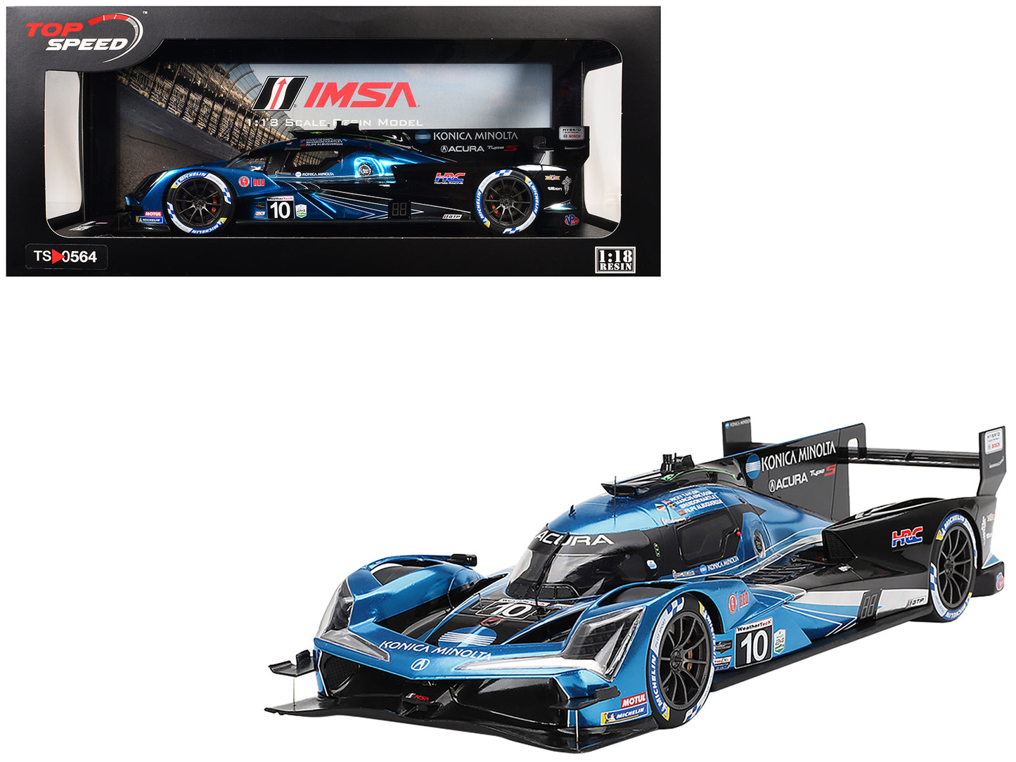 Acura ARX-06 GTP #10 Filipe Albuquerque - Marcus Ericsson - Brendon Hartley - Ricky Taylor "Wayne Taylor Racing with Andretti" IMSA "24 Hours of Daytona" (2024) 1/18 Model Car by Top Speed