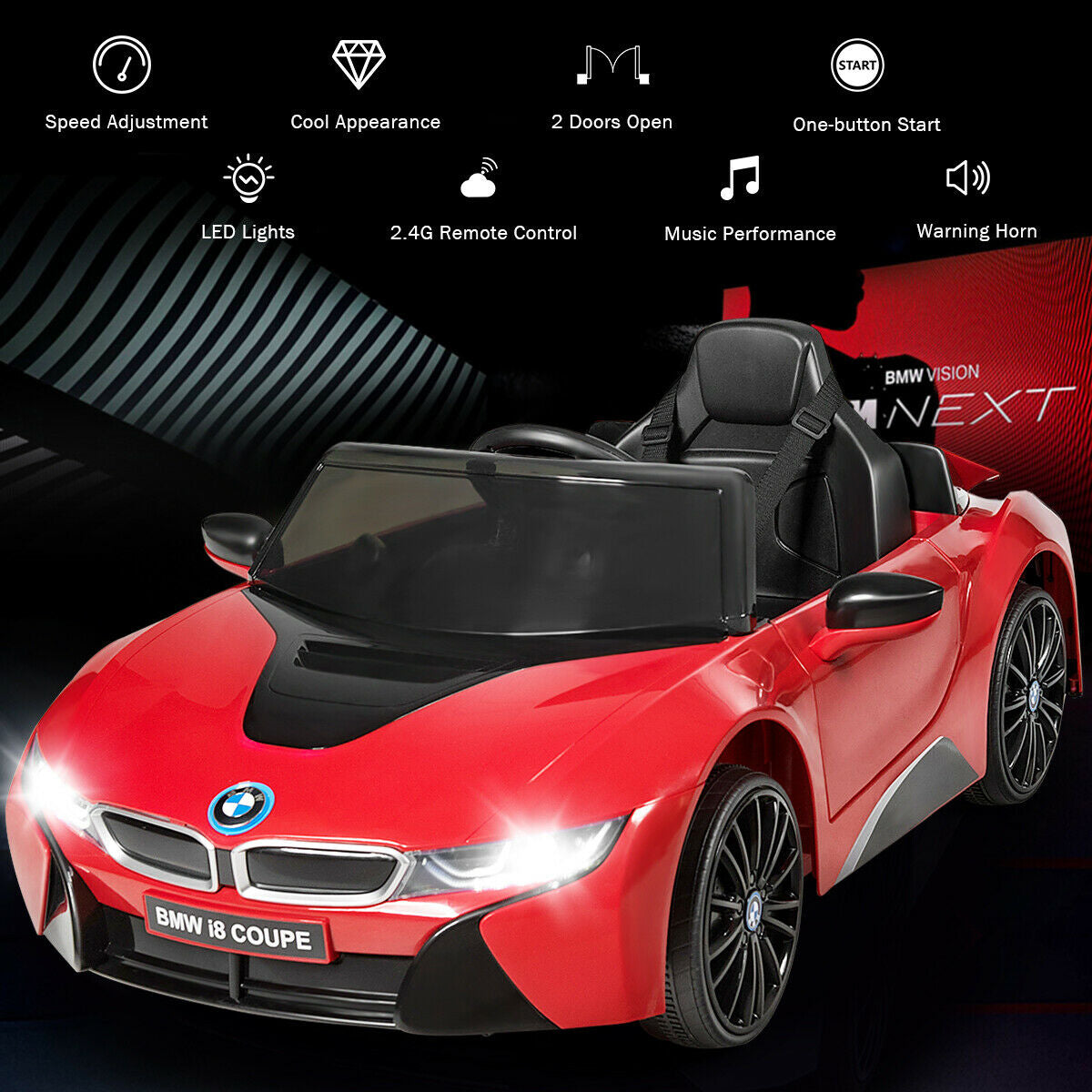 12V Licensed BMW Kids Ride On Car with Remote Control-Red - Color: Red - Premium Toys & Hobbies > Ride On Toys > Powered Ride On Toys from Rapidvehicles - Just $252.99! Shop now at Rapidvehicles