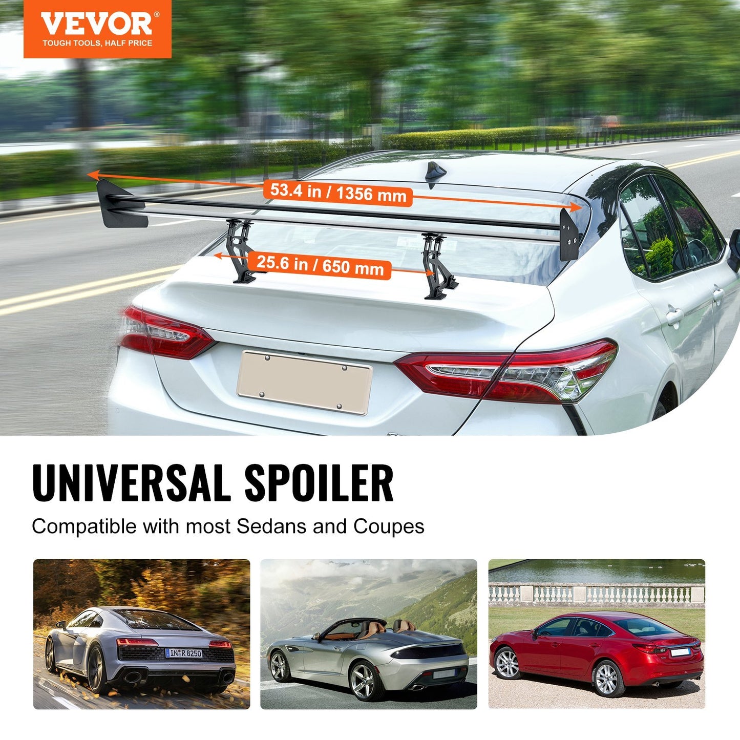 VEVOR GT Wing Car Spoiler, 53.1 inch Universal Spoiler with - Premium Trunk Spoiler from VEVOR - Just $107.15! Shop now at Rapidvehicles