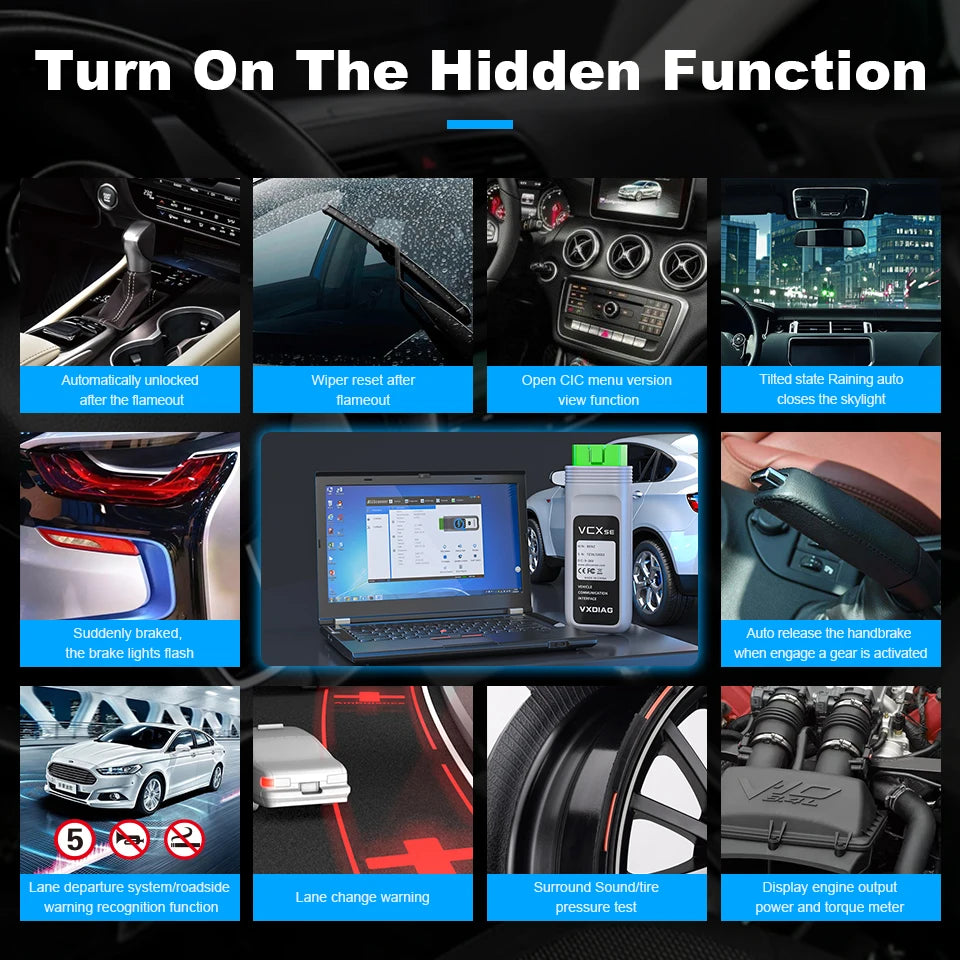 VXDIAG VCX SE J2534 Passthru Programmer OEM Reprogramming Diagnostic Tool for 11+ Brands for Mercedes Benz VW BMW JLR Porsche