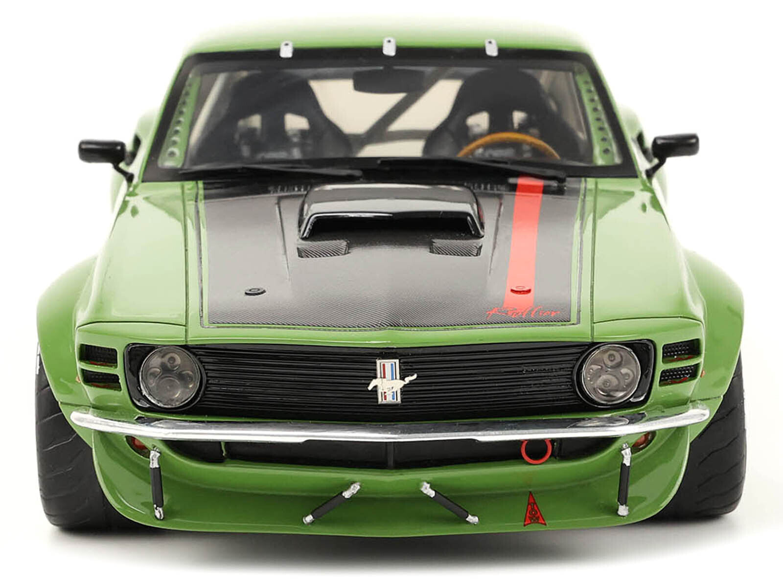 1970 Ford Mustang Widebody "By Ruffian" Green with Black Stripes - Premium Mustang Models from GT Spirit - Just $197.67! Shop now at Rapidvehicles