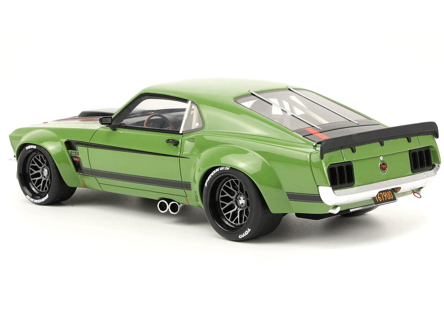 1970 Ford Mustang Widebody "By Ruffian" Green with Black Stripes - Premium Mustang Models from GT Spirit - Just $197.67! Shop now at Rapidvehicles