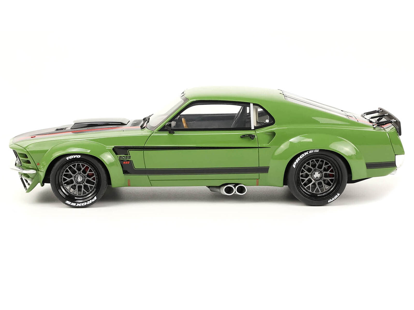 1970 Ford Mustang Widebody "By Ruffian" Green with Black Stripes - Premium Mustang Models from GT Spirit - Just $197.67! Shop now at Rapidvehicles