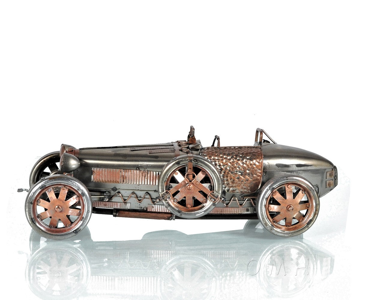 c1924 Bugatti Bronze and Silver Racecar Model Sculpture - Premium  from Rapidvehicles - Just $156.99! Shop now at Rapidvehicles