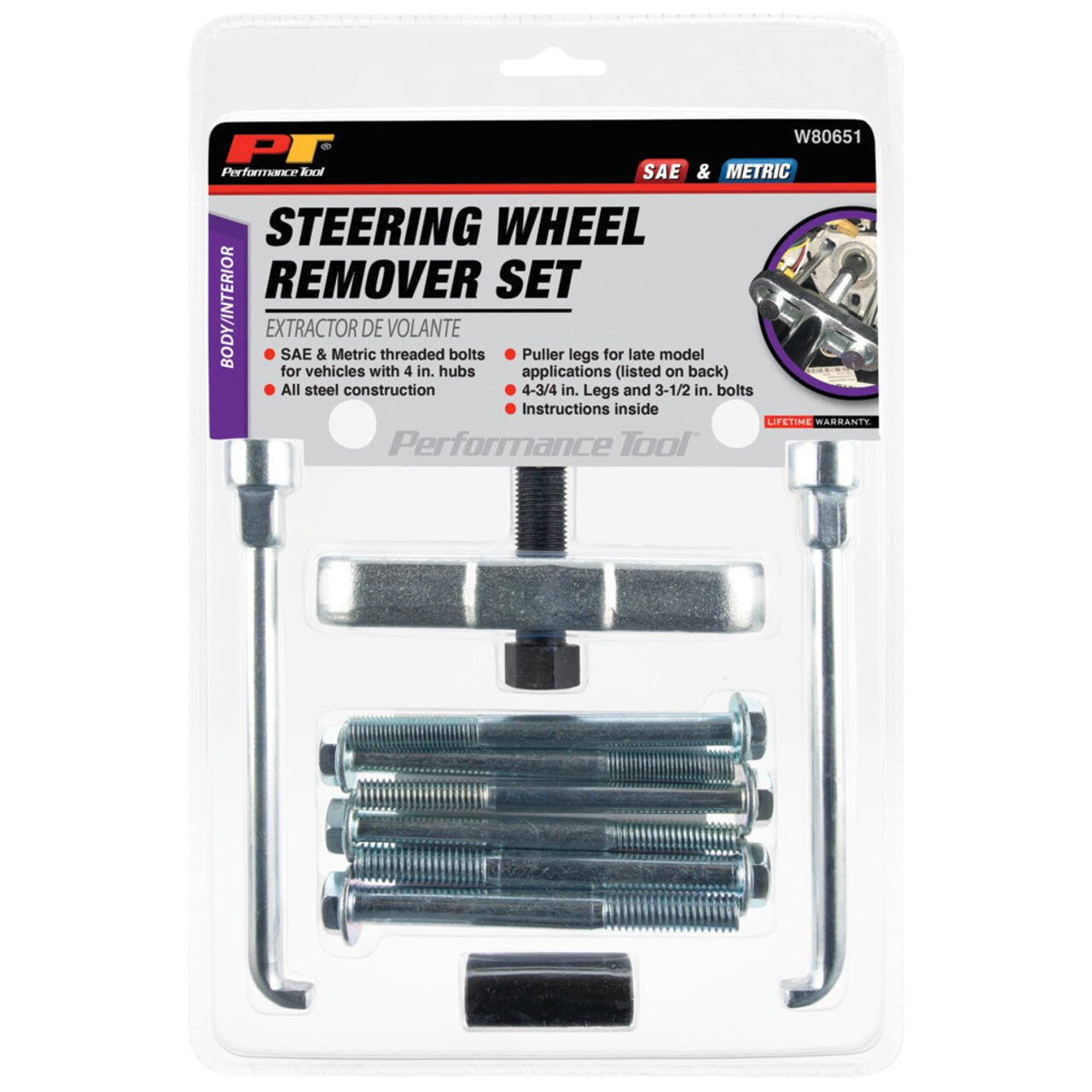 Performance Tool Steering Wheel Remover Tool Set - Premium Automotive from PERFORMANCETOOL - Just $41.90! Shop now at Rapidvehicles