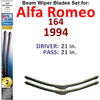 Beam Wiper Blades for 1994 Alfa Romeo 164 (Set of 2) - Premium Automotive from Bronze Coco - Just $27.99! Shop now at Rapidvehicles