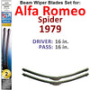 Beam Wiper Blades for 1979 Alfa Romeo Spider (Set of 2) - Premium Automotive from Bronze Coco - Just $27.99! Shop now at Rapidvehicles