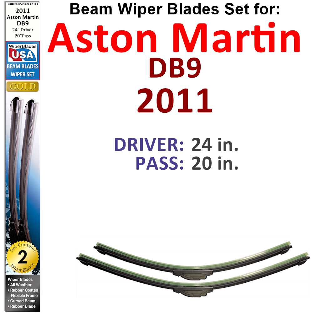 Beam Wiper Blades for 2011 Aston Martin DB9 (Set of 2) - Premium Automotive from Bronze Coco - Just $27.99! Shop now at Rapidvehicles