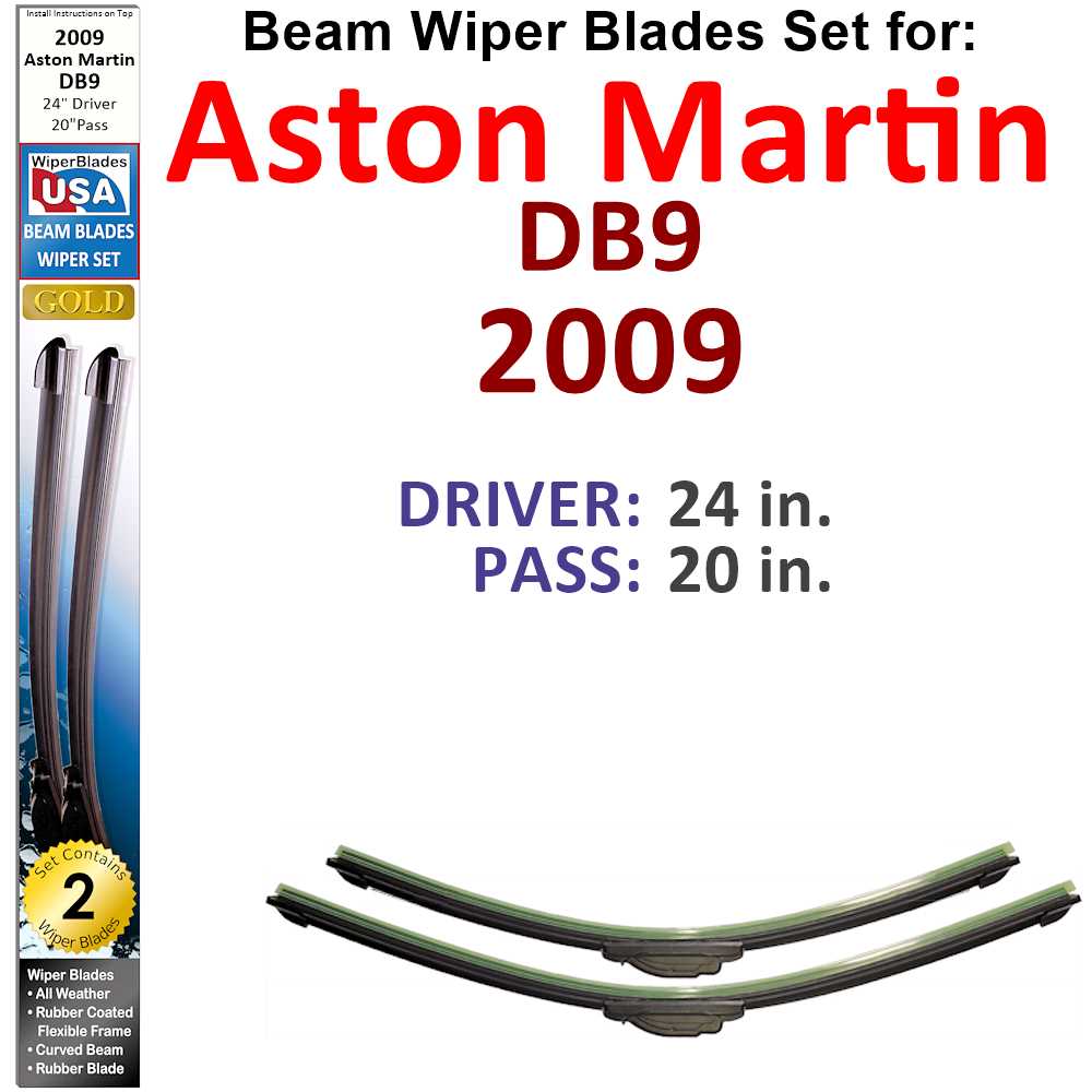 Beam Wiper Blades for 2009 Aston Martin DB9 (Set of 2) - Premium Automotive from Bronze Coco - Just $32.99! Shop now at Rapidvehicles