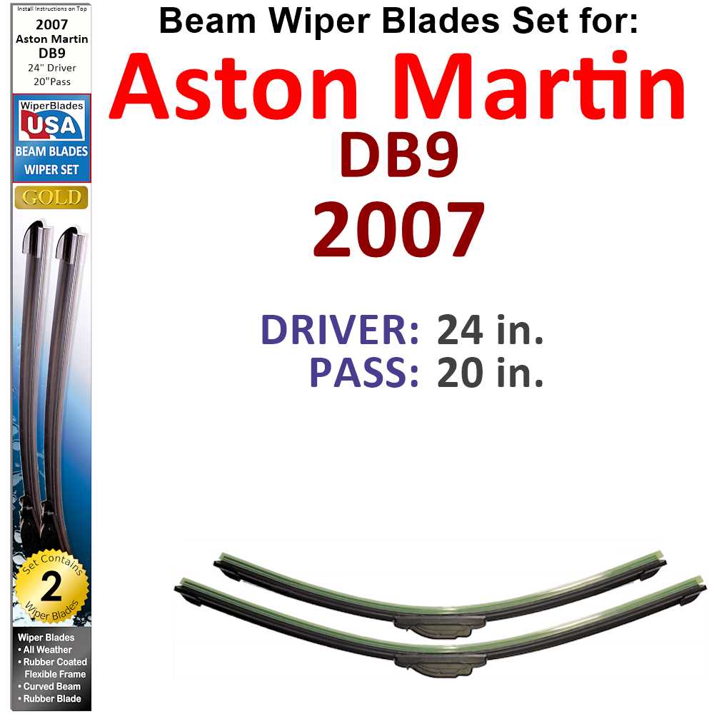 Beam Wiper Blades for 2007 Aston Martin DB9 (Set of 2) - Premium Automotive from Bronze Coco - Just $35.99! Shop now at Rapidvehicles