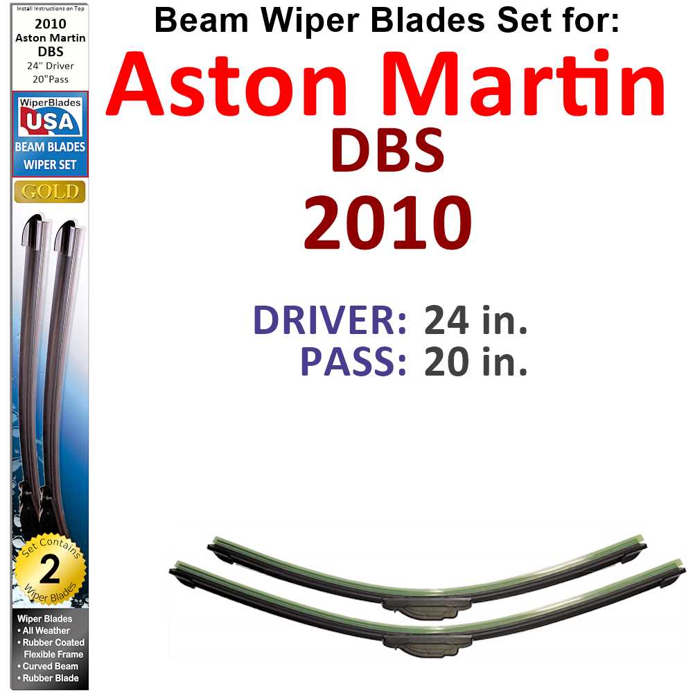 Beam Wiper Blades for 2010 Aston Martin DBS (Set of 2) - Premium Automotive from Bronze Coco - Just $32.99! Shop now at Rapidvehicles