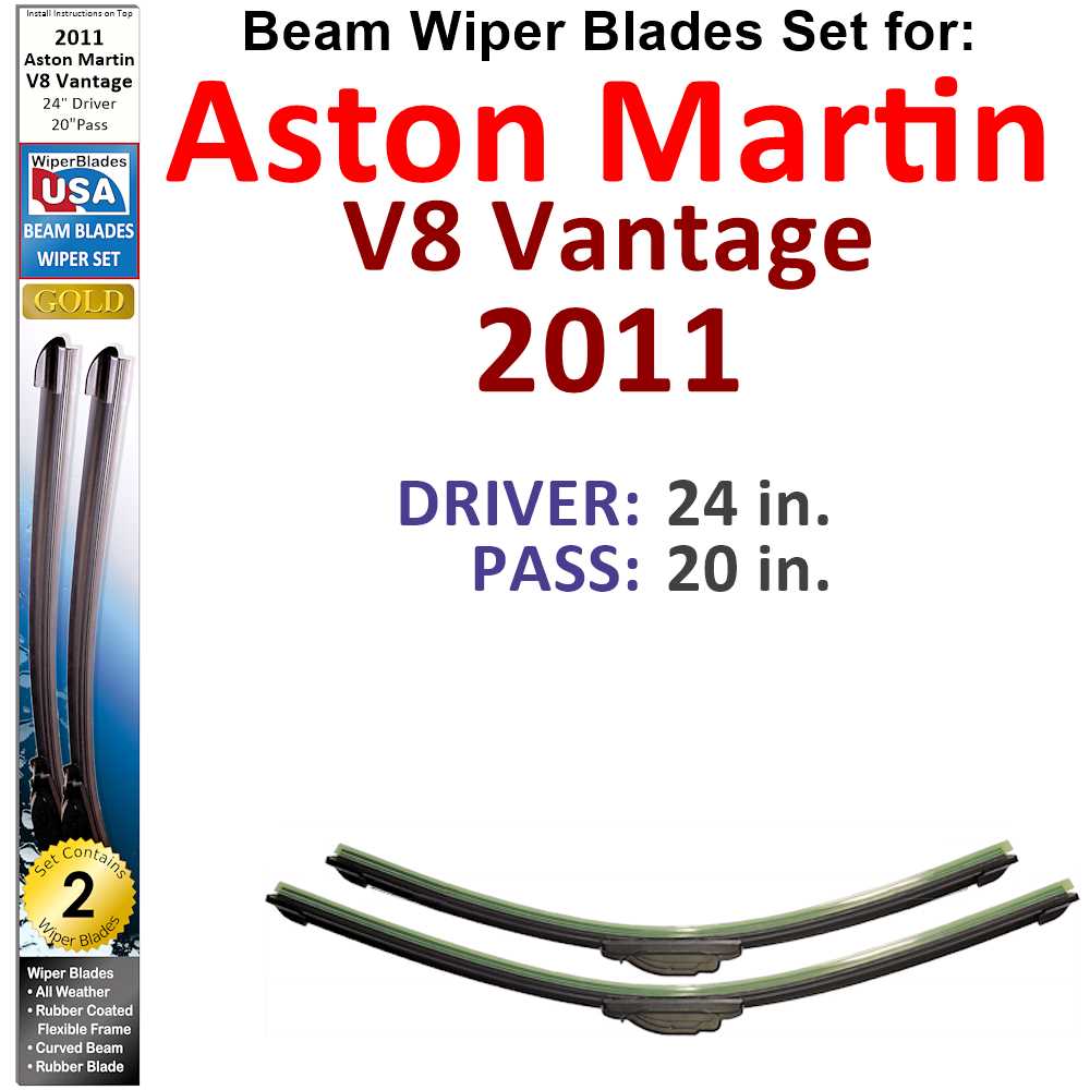 Beam Wiper Blades for 2011 Aston Martin V8 Vantage (Set of 2) - Premium Automotive from Bronze Coco - Just $32.99! Shop now at Rapidvehicles