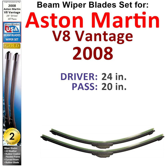 Beam Wiper Blades for 2008 Aston Martin V8 Vantage (Set of 2) - Premium Automotive from Bronze Coco - Just $39.99! Shop now at Rapidvehicles