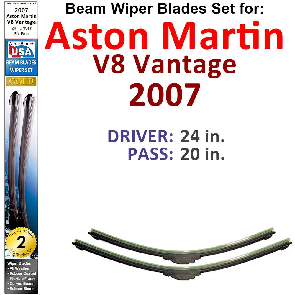 Beam Wiper Blades for 2007 Aston Martin V8 Vantage (Set of 2) - Premium Automotive from Bronze Coco - Just $35.99! Shop now at Rapidvehicles