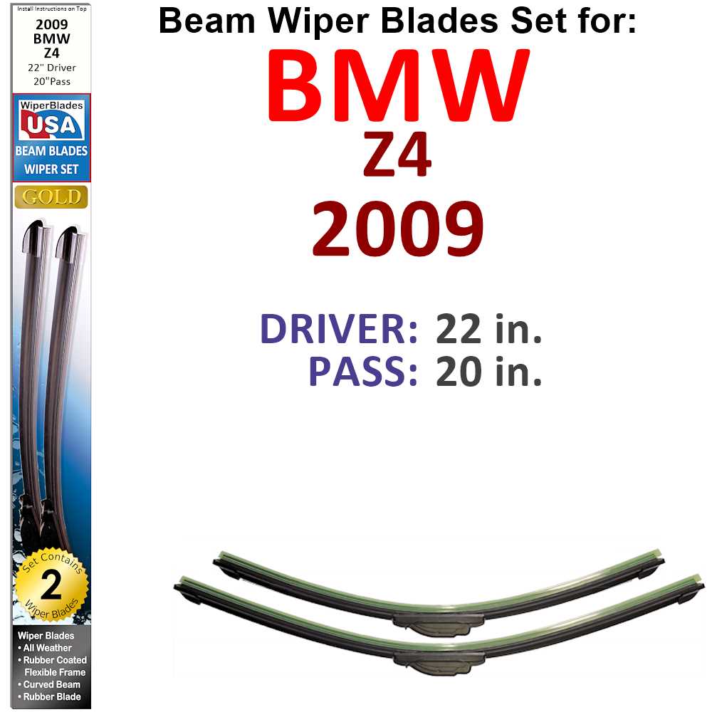 Beam Wiper Blades for 2009 BMW Z4 (Set of 2) - Premium Automotive from Bronze Coco - Just $35.99! Shop now at Rapidvehicles