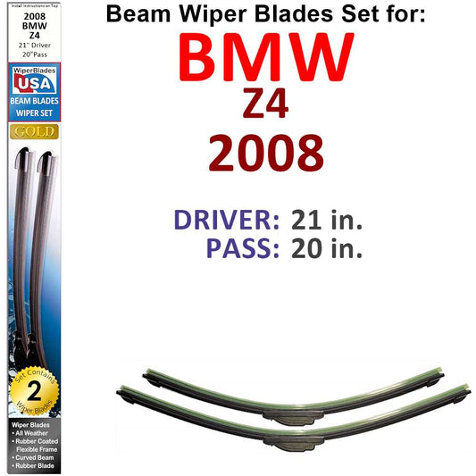 Beam Wiper Blades for 2008 BMW Z4 (Set of 2) - Premium Automotive from Bronze Coco - Just $39.99! Shop now at Rapidvehicles