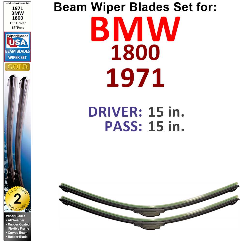 Beam Wiper Blades for 1971 BMW 1800 (Set of 2) - Premium Automotive from Bronze Coco - Just $32.99! Shop now at Rapidvehicles