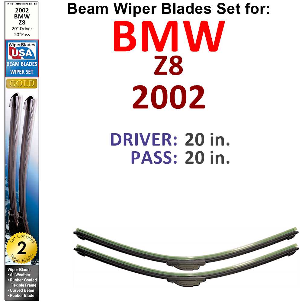 Beam Wiper Blades for 2002 BMW Z8 (Set of 2) - Premium Automotive from Bronze Coco - Just $27.99! Shop now at Rapidvehicles