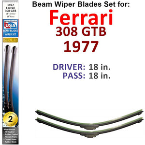 Beam Wiper Blades for 1977 Ferrari 308 GTB (Set of 2) - Premium Automotive from Bronze Coco - Just $27.99! Shop now at Rapidvehicles