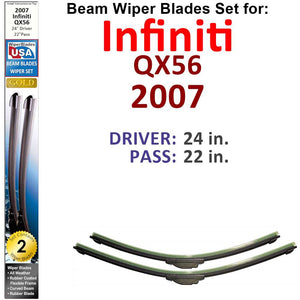 Beam Wiper Blades for 2007 Infiniti QX56 (Set of 2) - Premium Automotive from Bronze Coco - Just $32.99! Shop now at Rapidvehicles