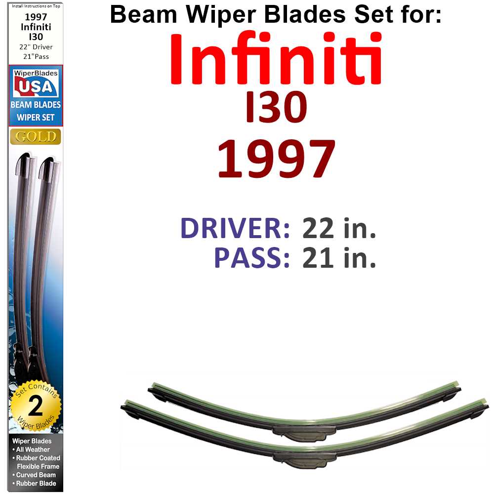 Beam Wiper Blades for 1997 Infiniti I30 (Set of 2) - Premium Automotive from Bronze Coco - Just $27.99! Shop now at Rapidvehicles