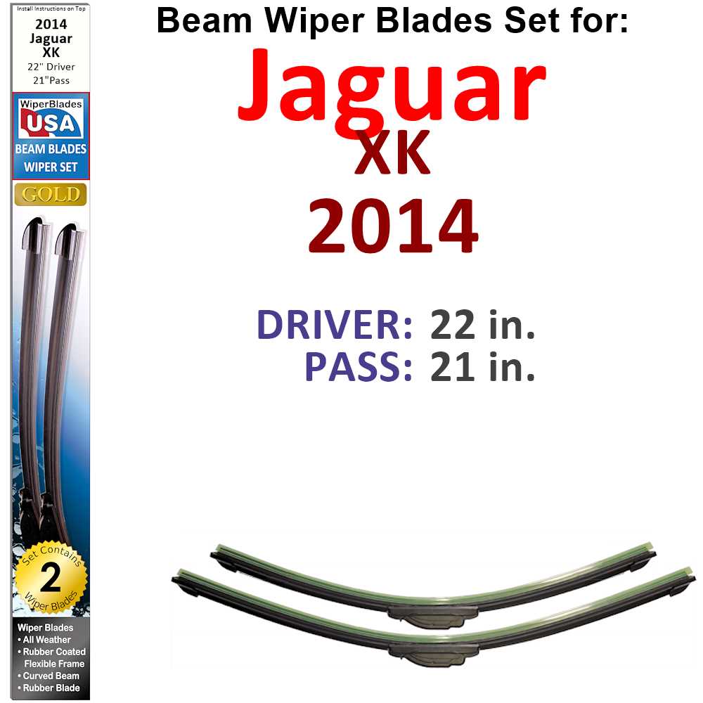 Beam Wiper Blades for 2014 Jaguar XK (Set of 2) - Premium Automotive from Bronze Coco - Just $27.99! Shop now at Rapidvehicles